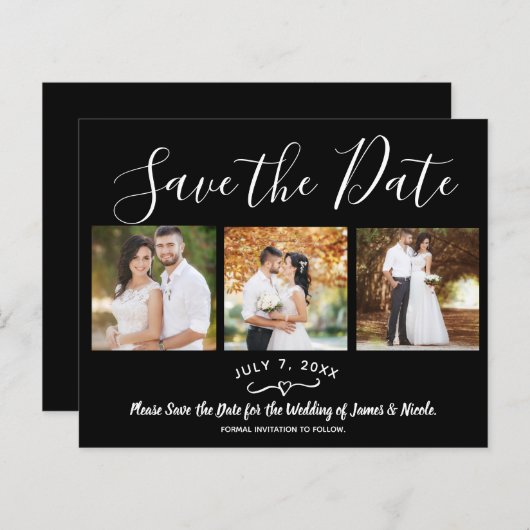 Minimales modernes Schwarz-Minimal-Foto Save the D (Vorne/Hinten)