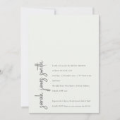 Minimales modernes Schwarz-weißes Script-Brautpart Einladung (Vorderseite)