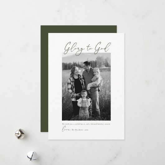 Minimales modernes Script-Foto Christlich Feiertagskarte