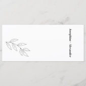 Minimales modernes Thema Menükarte (Rückseite)