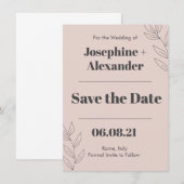 Minimales modernes Thema Save The Date (Vorne/Hinten)