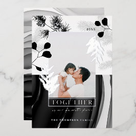 Minimales monochrome Weihnachtsjapandi Stil Foto Folien Feiertagskarte