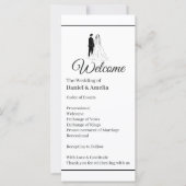 Minimales monochromes Hochzeitsprogramm (Vorderseite)