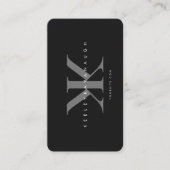 Minimales Monogramm Berufliches Logo K Schwarz Gra Visitenkarte (Vorderseite)