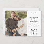Minimales Monogramm Foto QR Save the Date (Vorderseite)