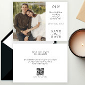 Minimales Monogramm Foto QR Save the Date