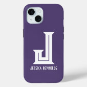 Minimales Monogramm Lila Case-Mate iPhone Hülle (Rückseite)