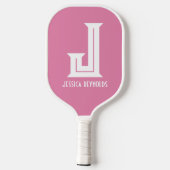 Minimales Monogramm Pink-Paddel-Paddel Pickleball Schläger (Rückseite)