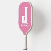Minimales Monogramm Pink-Paddel-Paddel Pickleball Schläger (Links)