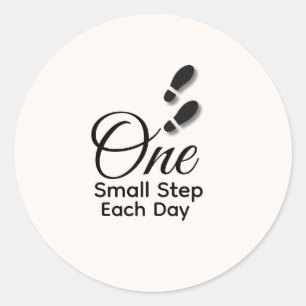 Minimales Motivations-Sticker – Ein Kleiner Schrit Runder Aufkleber