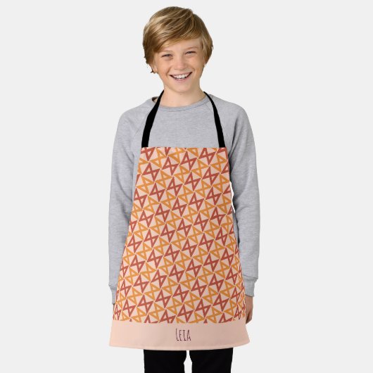 Minimales Muster aus gelber Lila Schürze (Getragen)