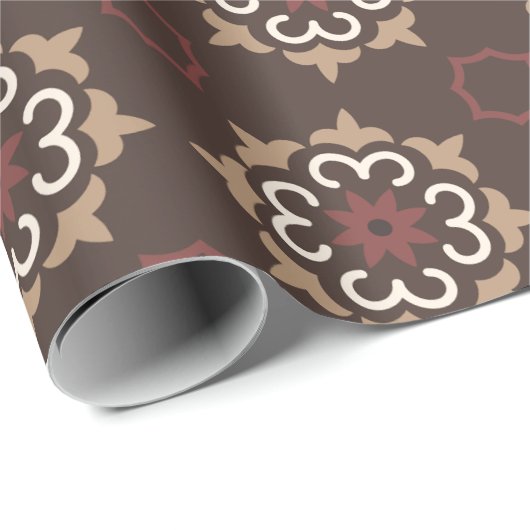 Minimales Muster in mexikanisch-braunem Rosa Geschenkpapier (Rolleneckpunkt)