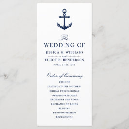 Minimales Nautical Wedding Programm