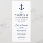 Minimales Nautical Wedding Programm (Vorderseite)