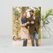 Minimales Navy-Foto-Hochzeit speichern Sie die Dat Save The Date (Stehend Vorderseite)