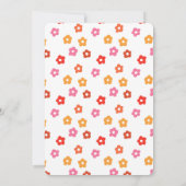 Minimales Niedlich rosa gelbgelbes orangefarbenes  Einladung (Rückseite)