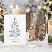 Minimales Pine Tree Foto Feiertagskarte