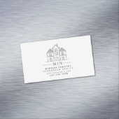 Minimales Real Anwesen Agent Monogram House Foto Magnetische Visitenkarte (Beispiel)