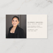 Minimales Real Anwesen Agent Monogram House Foto Visitenkarte (Rückseite)