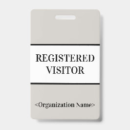 Minimales "REGISTRIERTER BESUCHER" Abzeichen Ausweis