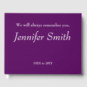 Minimales, respektierbares Beileid Gästebuch (Vorderseite)