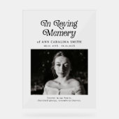 Minimales Retro-Beerdigung-Foto im liebenden Gedäc Acrylschild (Vorderseite)