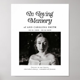 Minimales Retro-Beerdigung-Foto im liebenden Gedäc Poster