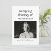 Minimales Retro-Beerdigung-Foto im liebenden Gedäc Programm (Stehend Vorderseite)