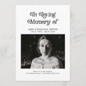 Minimales Retro-Beerdigung-Foto im liebenden Gedäc Programm (Vorderseite)