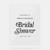 Minimales Retro-Brautparty-Begrüßungszeichen Acrylschild (Vorderseite)