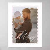 Minimales Retro Wavy Frame Merry Script Foto Poster (Vorne)