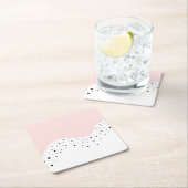 Minimales rosa Design mit Punkten Rechteckiger Pappuntersetzer (Vor Ort)