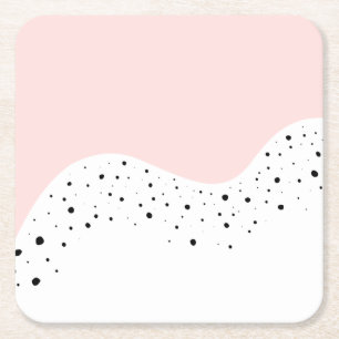Minimales rosa Design mit Punkten Rechteckiger Pappuntersetzer