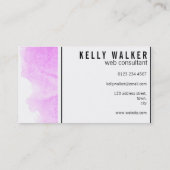 Minimales rosa und schwarzes Aquarell Visitenkarte (Rückseite)