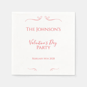 Minimales Rosa Valentinstag Party Serviette