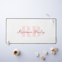 Minimales rosa weißes Monogramm