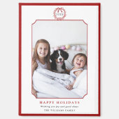 Minimales Rot & Weiß Happy Holidays Foto Magnet (Vorderseite)