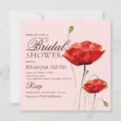 Minimales Rote Liebe Rose Brautparty Einladung (Vorderseite)