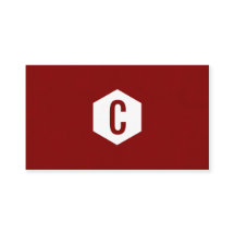 Minimales rotes Hexagon monogramed Visitenkarten