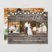 Minimales Rustikales Foto aus Holz und Licht Save (Vorne/Hinten)