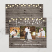 Minimales Rustikales Foto aus Holz und Licht Save  (Vorne/Hinten)