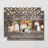 Minimales Rustikales Foto aus Holz und Licht Save  (Vorne/Hinten)