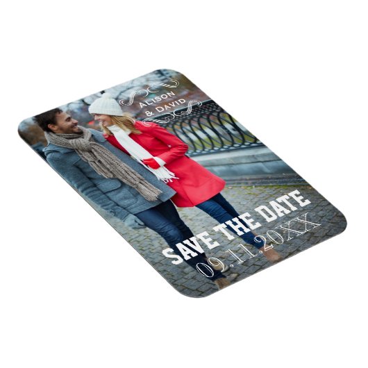 Minimales Save the Date einfaches Hochzeitsfest Fo Magnet (Rechte Seite)