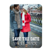 Minimales Save the Date einfaches Hochzeitsfest Fo Magnet (Vertikal)