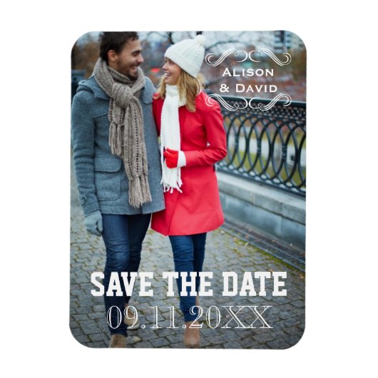 Minimales Save the Date einfaches Hochzeitsfest Fo Magnet (Vertikal)