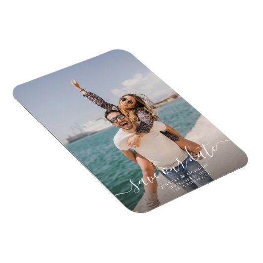 Minimales Save the Date Foto Magnet (Rechte Seite)