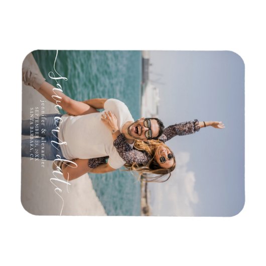 Minimales Save the Date Foto Magnet (Horizontal)