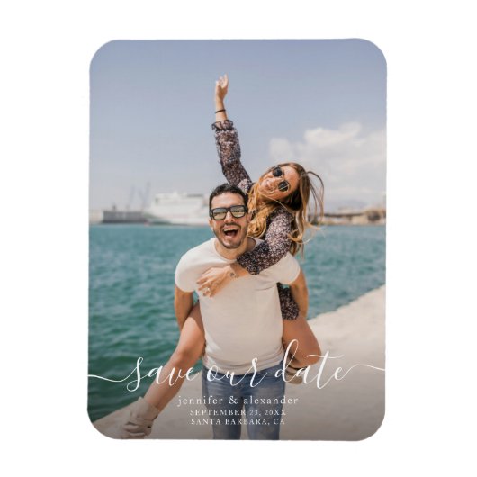 Minimales Save the Date Foto Magnet (Vertikal)