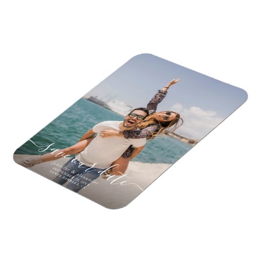 Minimales Save the Date Foto Magnet (Linke Seite)
