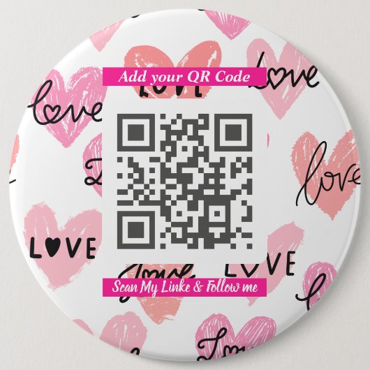 Minimales „Scan Me“-QR-Code, einfaches Zubehör Button (Vorderseite)